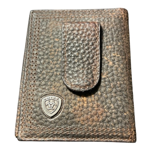 Ariat Brown Leather Money Clip - Picture 1 of 3